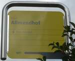 (172'769) - STI-Haltestellenschild - Thun, Allmendhof - am 5.