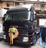 Das letzte in Ulm gebaute Stralis-Fahrzeug in der Sammlung des Oldtimerclubs Magirus Iveco in Ulm am 27.09.2014.