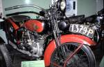 Harley Davidson Motorrad-oldtimer von 1926, Technisches Museum Prag, im März 1991.