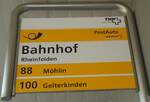 (138'678) - PostAuto-Haltestellenschild - Rheinfelden, Bahnhof - am 6.