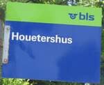 (206'873) - bls-Haltestellenschild - Gohl, Houetershus - am 30.