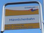 (200'498) - GrindelwaldBus-Haltestellenschild - Grindelwald, Mnnlichenbahn - am 1.