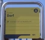 (215'951) - STI-Haltestellenschild - Gunten, Dorf - am 8.