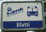 (146'140) - AFA-Haltestellenschild - Lenk, Blatti - am 28.