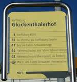 (257'005) - STI-Haltestellenschild - Steffisburg, Glockenthalerhof - am 15.