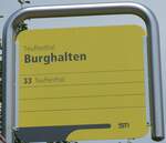 (153'706) - STI-Haltestellenschild - Teuffenthal, Burghalten - am 10.