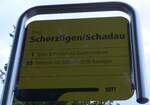 (153'689) - STI-Haltestellenschild - Thun, Scherzligen/Schadau - am 6.