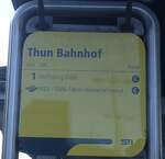 (226'227) - STI-Haltestellenschild - Thun, Bahnhof - am 10.