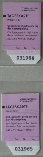 (259'912) - VBSH-Tageskarten am 3.