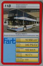 (261'060) - Quartett-Spielkarte mit Fart Neoplan N4026-3 Nr.