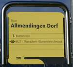 (263'167) - STI-Haltestellenschild - Thun, Allmendingen Dorf - am 26.