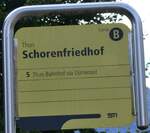 (267'598) - STI-Haltestellenschild - Thun, Schorenfriedhof - am 30.