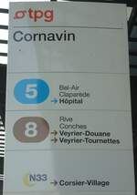 (132'953) - tpg-Haltestellenschild - Genve, Cornavin - am 10.