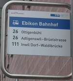 (199'389) - ROTTAL AUTO AG/vbl-Haltestellenschild - Ebikon, Bahnhof - am 18. November 2018- 