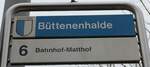 (149'006) - VBL-Haltestellenschild - Luzern, Bttenhalde - am 16.