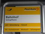 (187'651) - PostAuto-Haltestellenschild - Schpfheim, Bahnhof - am 2.