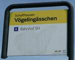 (255'316) - VB/SH-Haltestellenschild - Schaffhausen, Vgelingsschen - am 17.