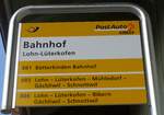 (169'406) - PostAuto-Haltestellenschild - Lohn-Lterkofen, Bahnhof - am 21.