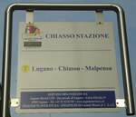 (147'779) - LUGANO SERVIZI-Haltestellenschild - Chiasso, Stazione - am 6.