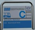 (248'524) - BUS OBERTHURGAU-Haltestellenschild - Amriswil, Bahnhof - am 13.