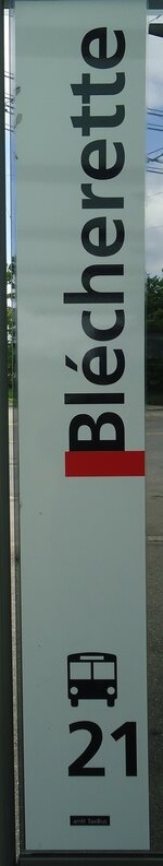 (138'738) - tl-Haltestellenschild - Lausanne, Blcherette - am 13.