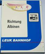 (130'851) - LLB-Haltestellenschild - Leuk, Bahnhof - am 1.