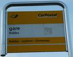 (231'608) - PostAuto-Haltestellenschild - Riddes, gare - am 1.