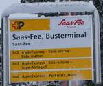 (259'693) - +P-Haltestellenschild - Saas-Fee, Busterminal - am 27.