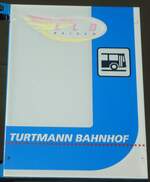 (132'366) - LLB-Haltestellenschild - Turtmann, Bahnhof - am 16.