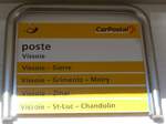 (178'120) - PostAuto-Haltestellenschild - Vissoie, poste - am 21.