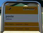 (176'621) - PostAuto-Haltestellenschild - Vtroz, poste - am 12.