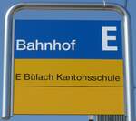 (169'310) - ZVV/PostAuto-Haltestellenschild - Blach, Bahnhof - am 19. Mrz 2016