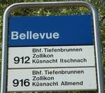 (133'473) - ZVV-Haltestellenschild - Zrich, Bellevue - am 25.