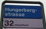 (143'781) - ZVV-Haltestellenschild - Zrich, Hungerbergstrasse - am 21.